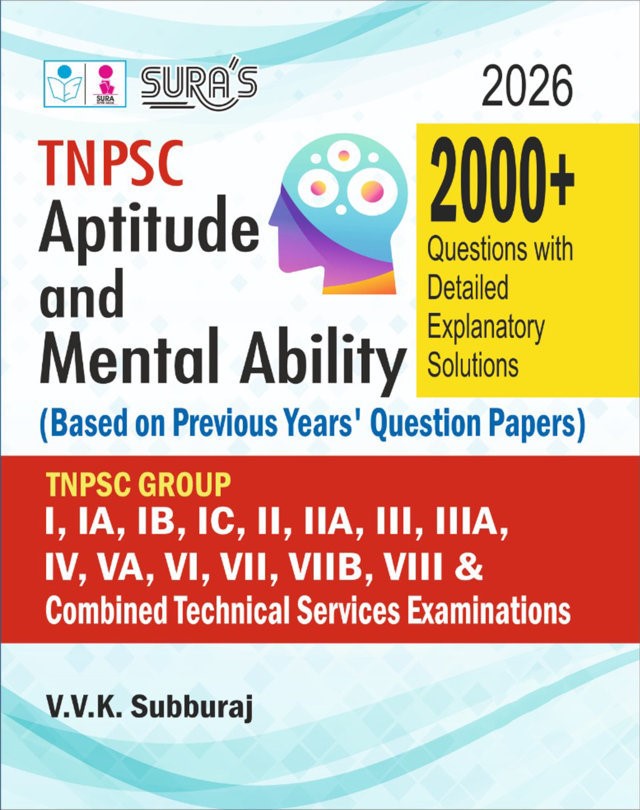 SURA`S TNPSC Aptitude and Mental Ability Based on Previous Years Question Papers Exam Book Guide in English Medium 2026