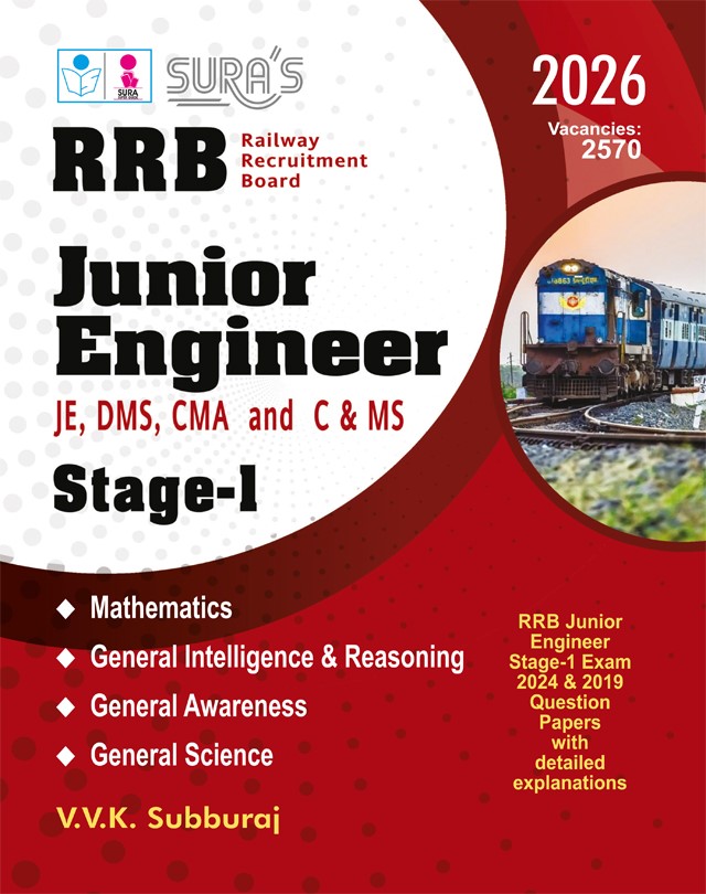 SURA`S RRB Junior Engineer JE,DMS,CMA and C & MS Stage - I Exam Guide - Latest Updated Edition 2026