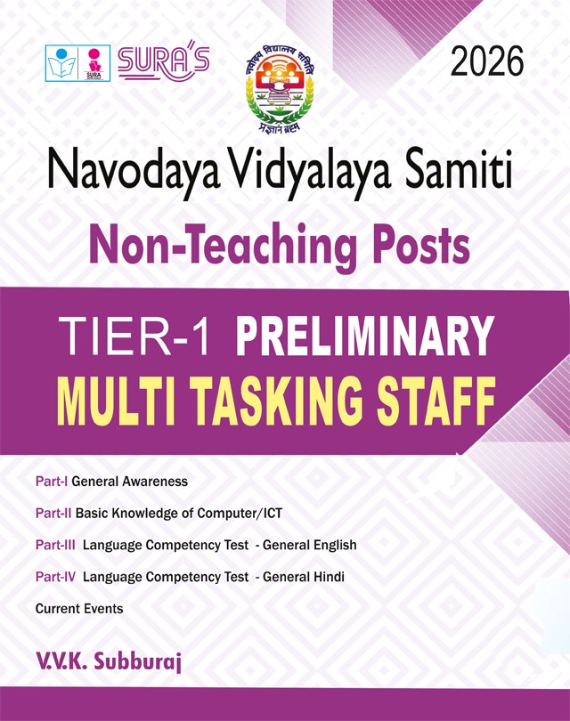 SURA`S Navodaya Vidyalaya Samiti | Non-Teaching Posts Multi Tasking Staff (MTS) TIER - I Preliminary Exam Guide in English Medium | Latest Updated Edition 2026