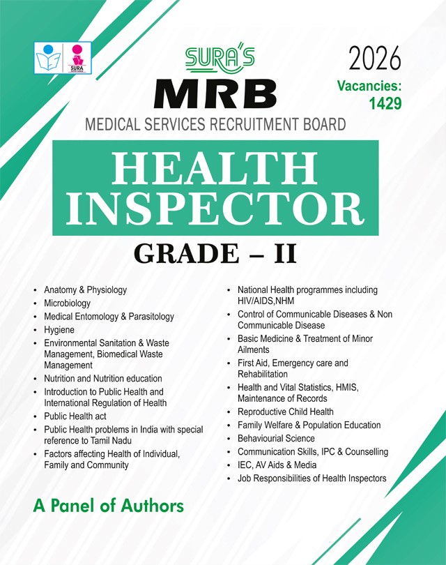 SURA`S MRB (Medical Services Recruitment Board) Health Inspector Grade - II Exam Guide 2026 - Latest Updated Edition