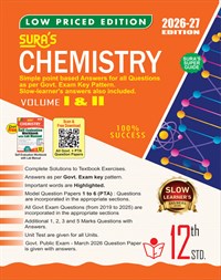 SURA`S 12th Standard Chemistry Guide 2026-27 Edition Based on the Updated New Textbook - Low Priced Edition