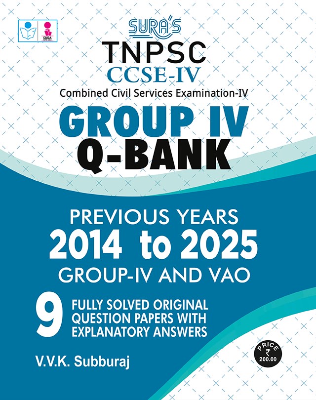 SURA`S TNPSC Group IV 4 CCSE IV Exam Q-Bank Previous Years Original Question Papers with Explanatory Answers English 2026