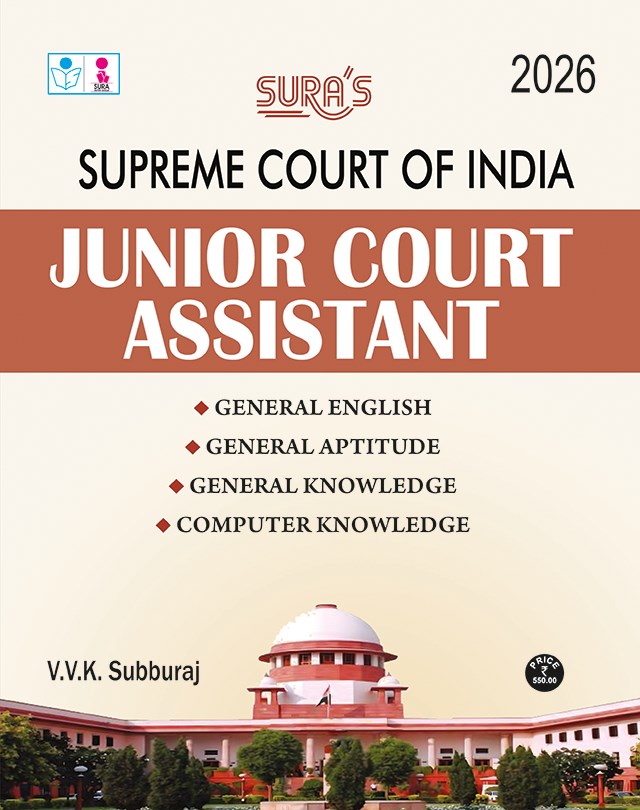SURA`S Supreme Court of India Junior Court Assistant Exam Book Guide in English Medium 2026