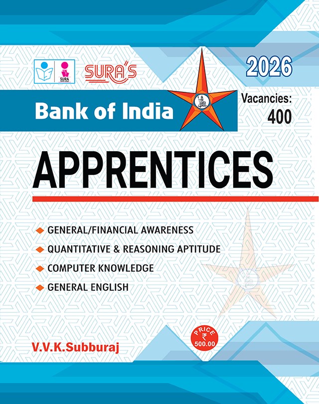 SURA`S Bank of India APPRENTICES Exam Book Guide in English Medium 2026