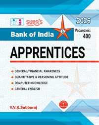 SURA`S Bank of India APPRENTICES Exam Book Guide in English Medium 2026
