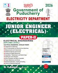 SURA`S Government of Puducherry Junior Engineer Electrical Paper-II Exam Book Guide in English Medium 2026
