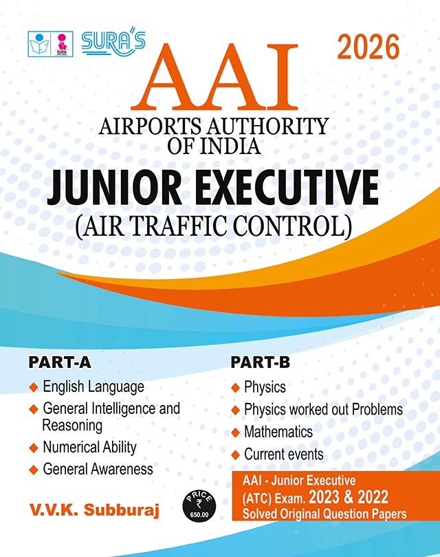 SURA`S AAI (Airports Authority of India) Junior Executive (Air Traffic Control) Part A and B Exam Book in English Medium - Latest Updated Edition 2026