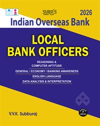 SURA`S Indian Overseas Bank IOB Local Bank Officers Exam Book Guide in English Medium 2026