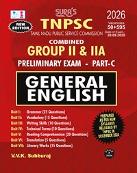 SURA`S TNPSC Combined Group II & IIA General English Preliminary Exam Part C Exam Book Guide 2026