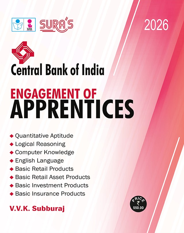 SURA`S Central Bank of India Engagement of Apprentices Exam Book Latest Updated Edition 2026