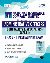 SURA`S NICL Administrative Officers Generalists & Specialists Scale I Phase I Preliminary Exam Book Guide 2026