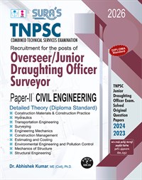 SURA`S TNPSC CTSE Overseer / Junior Draughting Officer JDO Surveyor Paper II Civil Engineering Exam Book Guide English Medium 2026