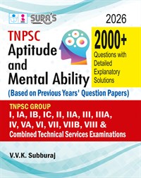 SURA`S TNPSC Aptitude and Mental Ability Question Papers Guide, English Medium, 500 Pages, Latest Edition 2026