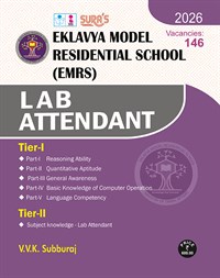SURA`S Eklavya Model Residential School (EMRS) LAB ATTENDANT Tier - I and Tier II Exam Book Guide - English Medium Latest Updated Edition 2026