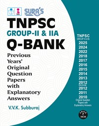 SURA`S TNPSC GROUP - II Q-Bank Previous Years Original Question Papers with Explanatory Answers Book in English Medium 2026