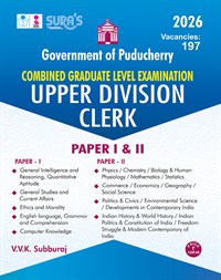 SURA`S Government of Puducherry Combined Graduate Level Examination (CGL) Upper Division Clerk (UDC) Paper I and II Exam Guide - Latest Updated Edition 2026