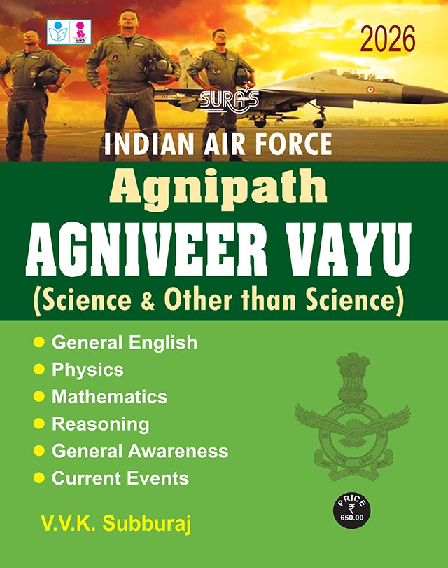SURA`S Indian Air Force Agnipath Agniveer Vayu Science and Other than Science Exam Book in English Medium - Latest Updated Edition 2026