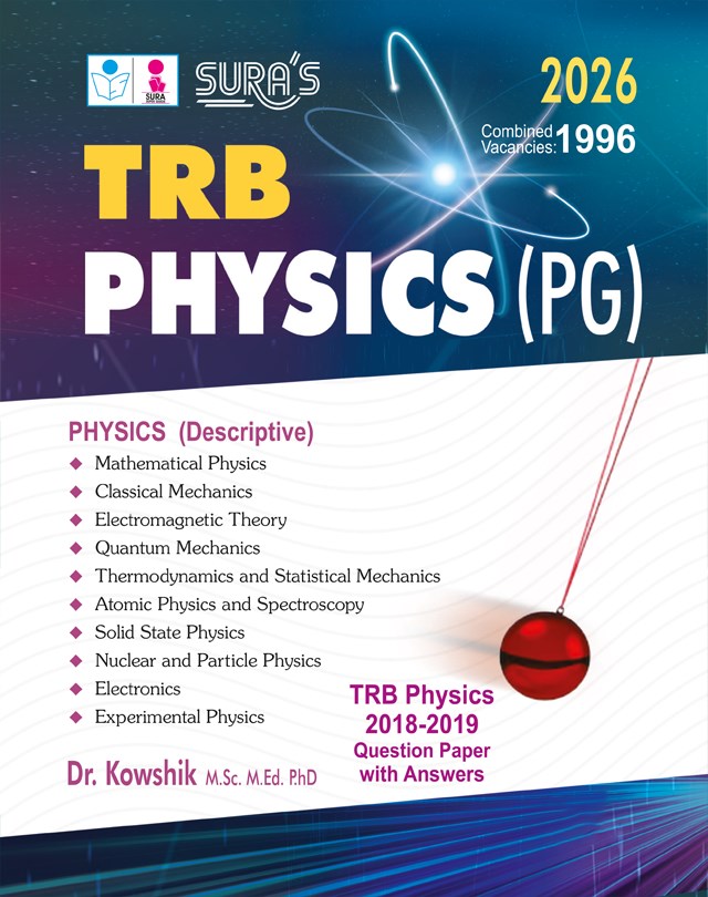 SURA`S TRB PG PHYSICS Exam Book Guide and Original Solved Question Paper with Answers - Latest Updated Edition 2026