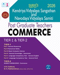 SURA`S kendriya Vidyalaya Sangathan KVS and Navodaya Vidyalaya Samiti NVS PGT Commerce Tier - I and II Exam Guide 2026 - Latest Updated Edition