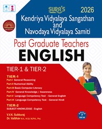 SURA`S kendriya Vidyalaya Sangathan KVS and Navodaya Vidyalaya Samiti NVS PGT English Tier - I and II Exam Guide 2026 - Latest Updated Edition