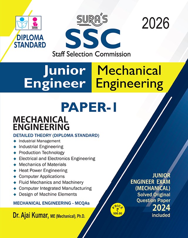SURA`S SSC JE Junior Engineer Mechanical Engineering Paper 1 Exam Book Guide in English Medium 2026