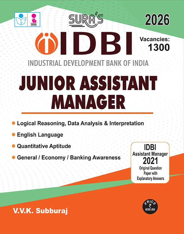 SURA`S IDBI Junior Assistant Manager Exam Book Guide in English Medium 2026
