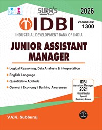 SURA`S IDBI Junior Assistant Manager Exam Book Guide in English Medium 2026