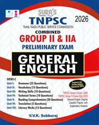 SURA`S TNPSC Combined Group II & IIA General English Preliminary Exam Part C Exam Book Guide 2026 - Latest Updated Edition