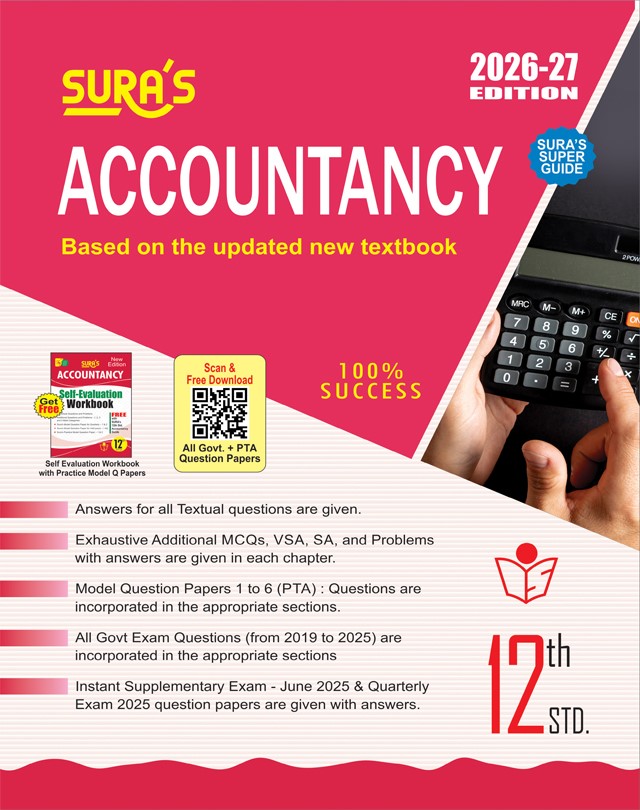 SURA`S 12th Standard Accountancy Guide in English Medium 2026-27 Latest Updated Edition