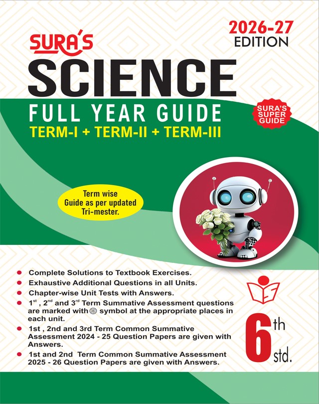 SURA`s 6th Standard Science Full Year Guide English Medium 2026-27 Latest Updated Edition