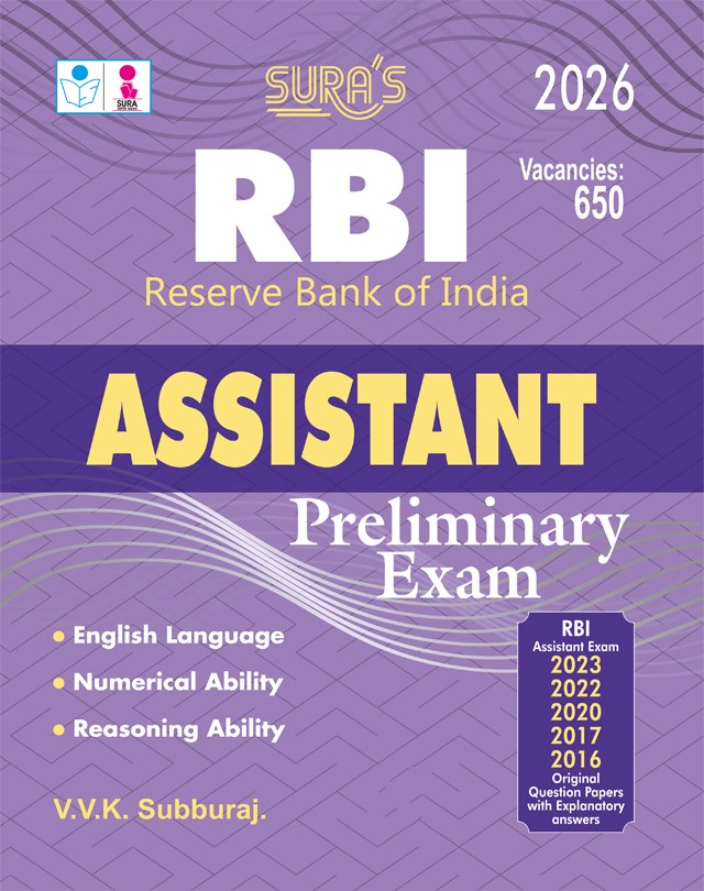 SURA`S RBI Assistant Preliminary Exam Guide in English Medium - Latest Edition 2026