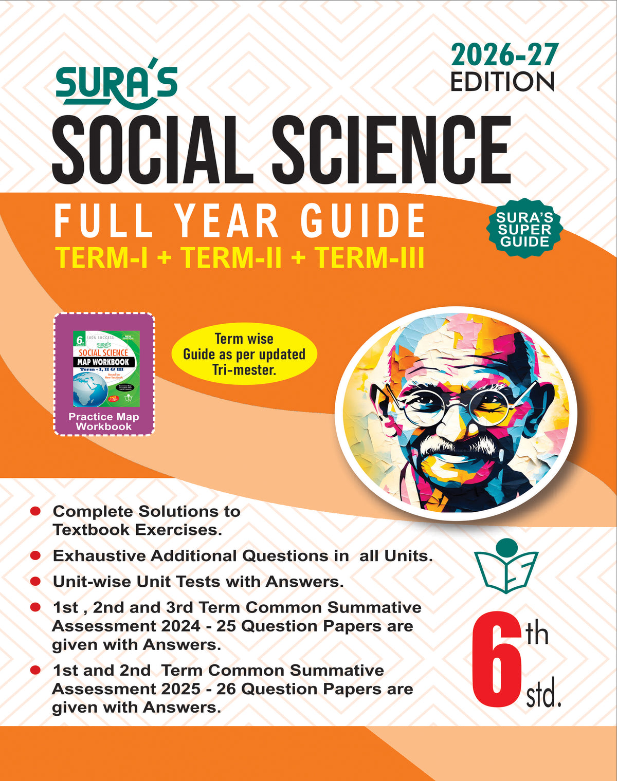 SURA`S 6th Standard Social Science Full Year Guide English Medium 2026-27 Latest Updated Edition