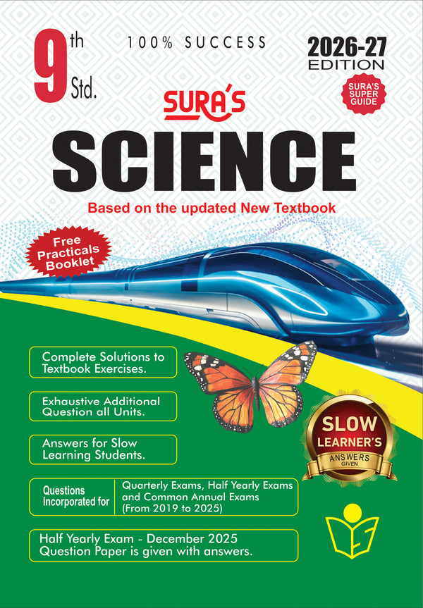 SURA`S 9th Standard Science Full Year Guide in English Medium 2026-27 Latest Updated Edition