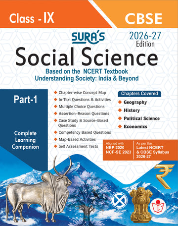 SURA`S 9th Std CBSE Social Science Part - I (Based on NCERT Textbook) 2026-27 Latest Updated Edition