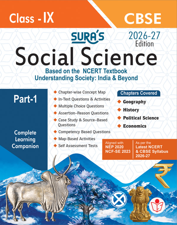 SURA`S 9th Std CBSE Social Science Part - I (Based on NCERT Textbook) 2026-27 Latest Updated Edition