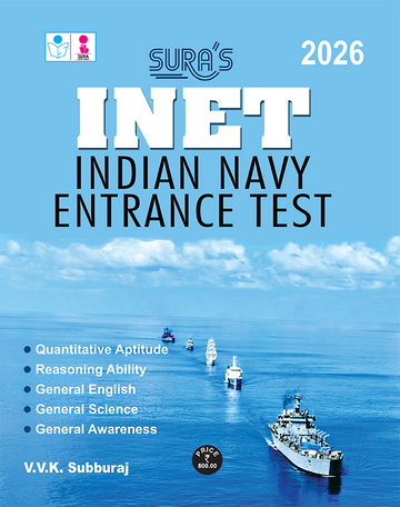 SURA'S INET 2026 – Indian Navy Entrance Test (Quantitative Aptitude, Reasoning Ability, General English, General Science & General Awareness) Guide