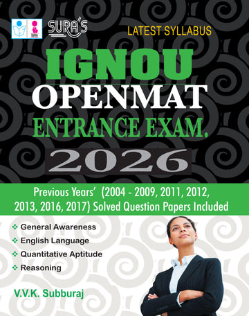 SURA'S IGNOU OPENMAT Entrance Exam 2026 (General Awareness, English Language, Quantitative Aptitude & Reasoning) Exam Guide