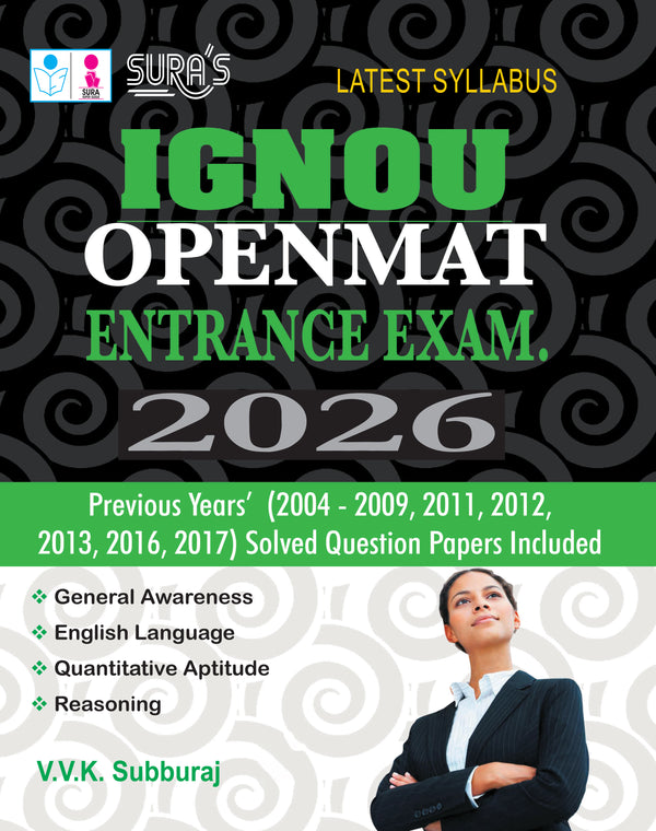 SURA'S IGNOU OPENMAT Entrance Exam 2026 (General Awareness, English Language, Quantitative Aptitude & Reasoning) Exam Guide