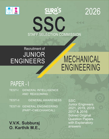 SURA'S SSC Junior Engineers 2026 – Mechanical Engineering (Paper-I: General Intelligence & Reasoning, General Awareness & General Engineering) Exam Guide