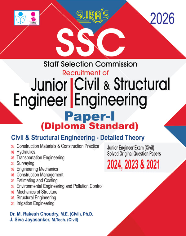 SURA'S SSC Junior Engineer 2026 – Civil & Structural Engineering (Paper-I, Diploma Standard) Exam Guide