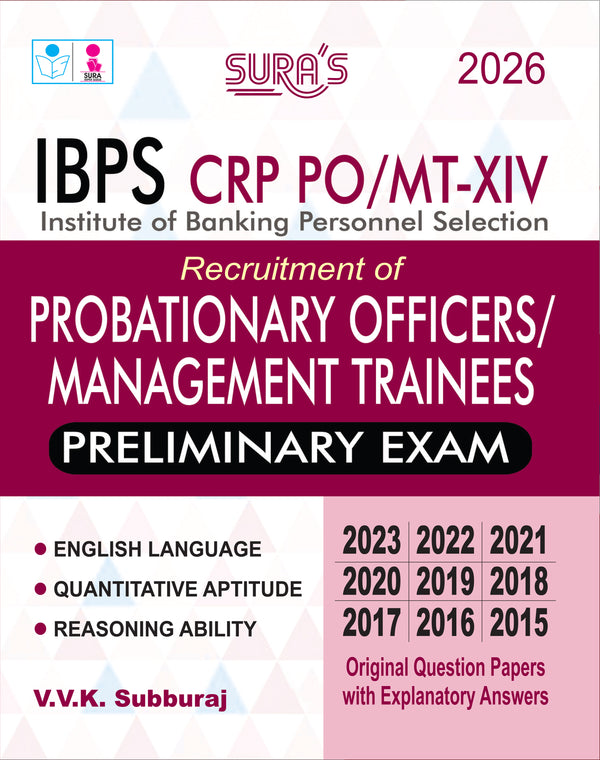 SURA'S IBPS CRP PO/MT-XIV – Probationary Officers / Management Trainees Preliminary Exam Guide
