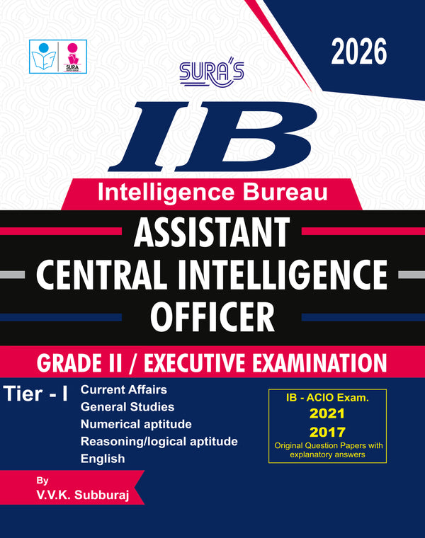SURA'S IB ACIO 2026 – Assistant Central Intelligence Officer Grade-II / Executive Examination Guide