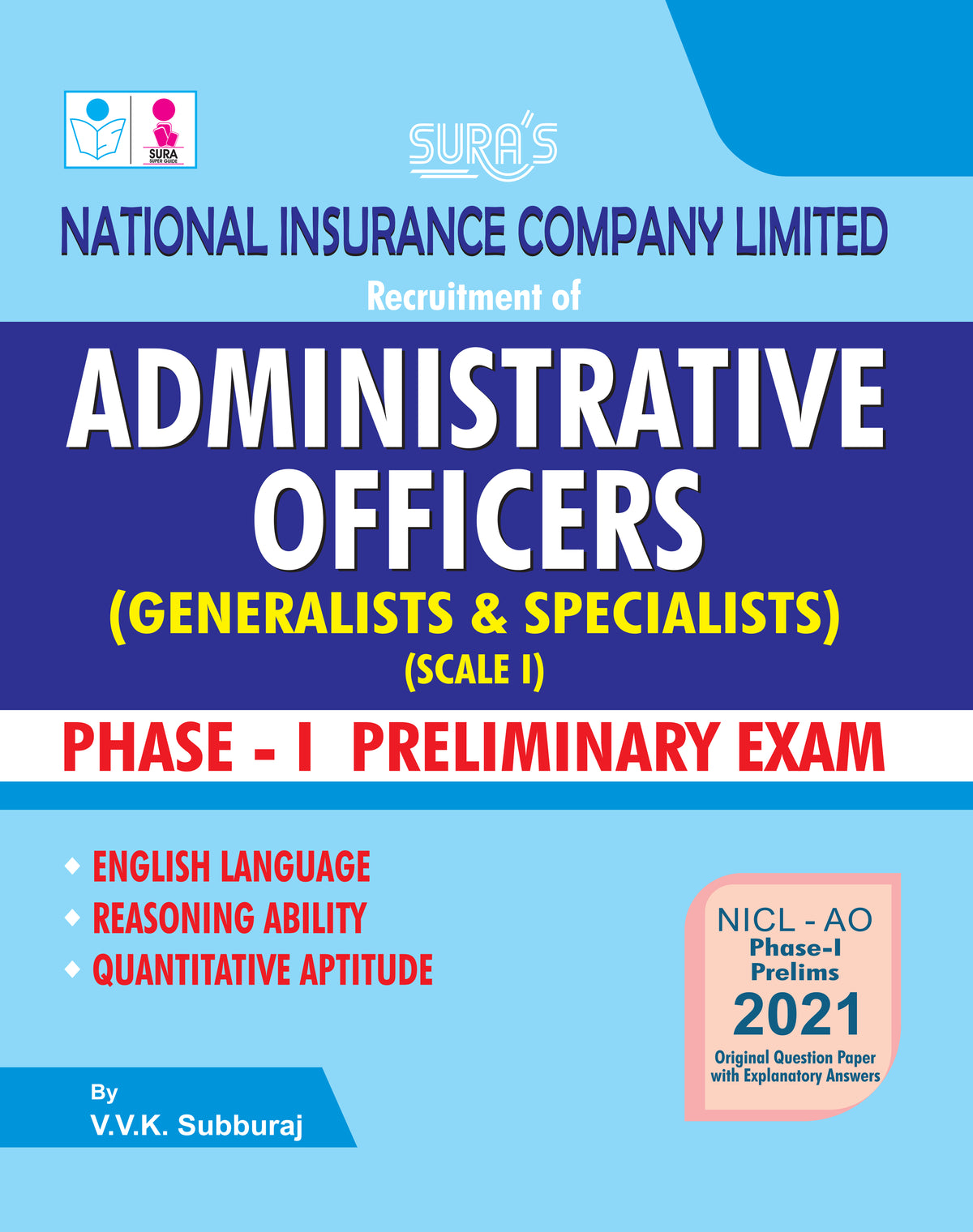 SURA'S NICL Administrative Officers (AO) 2026 – Generalists & Specialists (Scale-I) Phase-I Preliminary Exam Guide