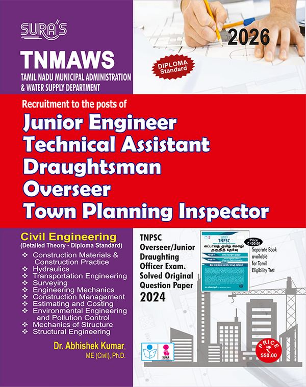 SURA`S TNMAWS Junior Engineer Civil (Diploma Std) Exam Book 2026