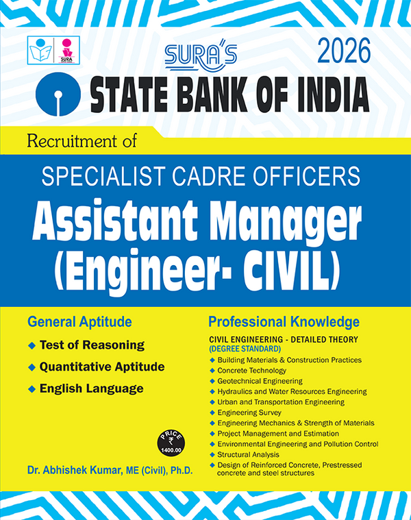 SURA`S SBI State Bank of India Specialist Cadre Officers Assistant Manager (Engineer-Civil) Exam Book Guide English 2026