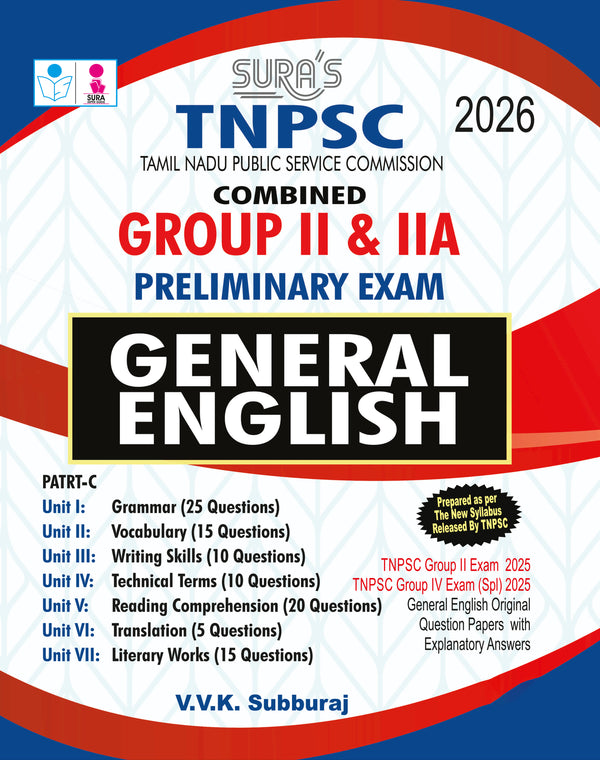 SURA'S TNPSC General English For Group II & IIA Preliminary Exam Guide 2026