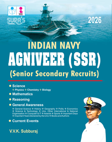 SURA`S Indian Navy Agniveer (SSR) Senior Secondary Recruits Exam Book in English Medium - Latest Updated Edition 2026 (Indian Army Agnipath Agniveer)
