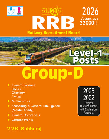 SURA`S RRB (Railway Recruitment Board) Level-1 Posts Group D Exam Book in English Medium 2026 (RRB LEVEL 1)