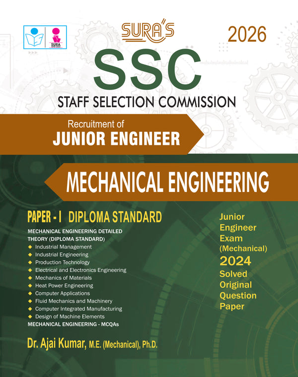 SURA`S SSC Junior Engineer Mechanical Engineering Paper I Diploma Std Exam Book Guide in English Medium 2026