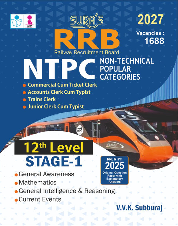 SURA`S RRB NTPC (Non-Technical Popular Categories) 12th Level Stage-1 Exam Book Guide in English Medium, 2027